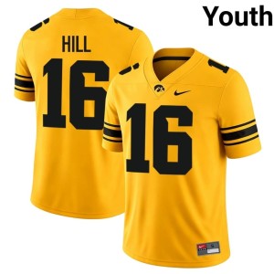Gold College Football IOWA Hawkeyes #16 Replica Ronnie Hill Youth Jersey 138653-900