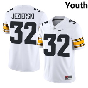 White #32 Youth Sawyer Jezierski College Football University of Iowa Replica Jerseys 693674-840