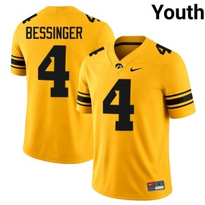 Gold Youth #4 College Football High School Tradon Bessinger Iowa Hawkeyes Jerseys 505853-601