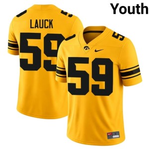 Gold High School Youth College Football #59 Trevor Lauck Iowa Hawkeyes Jersey 146547-965