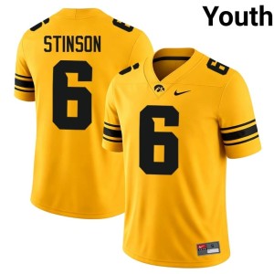 Gold 2026-27 Iowa Hawkeyes Youth #6 Xavier Stinson College Football Jerseys 324776-790