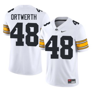 White Men's Embroidery College Football IOWA Zach Ortwerth #48 Jerseys 342862-100